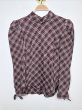 Load image into Gallery viewer, Isabel Plaid Long Puff Sleeve Button Back Shirt (orig. $375)
