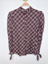 Load image into Gallery viewer, Isabel Plaid Long Puff Sleeve Button Back Shirt (orig. $375)
