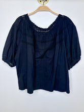 Load image into Gallery viewer, The Sea Glass Cotton Flowy Short Sleeve Peasant Blouse (orig. $350)
