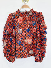 Load image into Gallery viewer, Cotton Long Sleeve Ruffle Blouse
