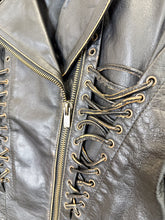 Load image into Gallery viewer, Lace Up Faded Leather Jacket
