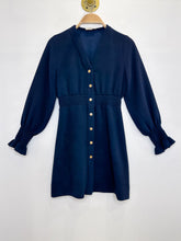 Load image into Gallery viewer, V-Neck Button Up Mini Dress with Smocked Waist (orig. $450)
