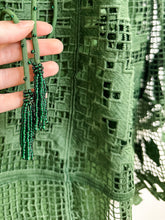 Load image into Gallery viewer, Embroidered Mesh Short Sleeve Mini Dress with Slip + Beaded Tie Belt (NWT, orig. $248)
