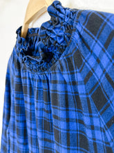 Load image into Gallery viewer, Cotton Long Sleeve Plaid Knee Length Dress with Smocked Neck
