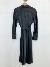 Load image into Gallery viewer, Satin Long Sleeve Button Front Midi Shirt Dress with Tie Belt (orig. $425)
