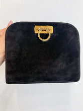 Load image into Gallery viewer, Suede Gancini Clutch (AS IS: chain shoulder strap missing)
