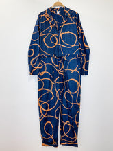 Load image into Gallery viewer, Fuga Flightsuit Block Print Drawstring Zip Front Jumpsuit (orig. $210)
