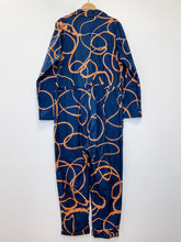 Load image into Gallery viewer, Fuga Flightsuit Block Print Drawstring Zip Front Jumpsuit (orig. $210)
