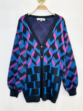 Load image into Gallery viewer, Oversized Wool Blend Jacquard-Knit Cardigan
