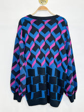 Load image into Gallery viewer, Oversized Wool Blend Jacquard-Knit Cardigan
