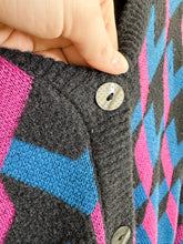 Load image into Gallery viewer, Oversized Wool Blend Jacquard-Knit Cardigan
