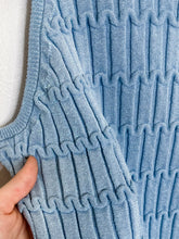 Load image into Gallery viewer, Sparkly Wavy Knit Sleeveless Top with Back Ties
