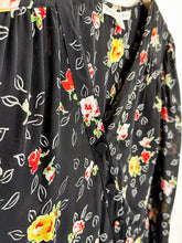 Load image into Gallery viewer, Sheer Floral Asymmetrical Button Front Long Sleeve Blouse
