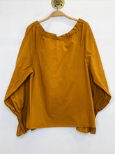 Load image into Gallery viewer, Cotton Wide Neck Balloon Smocked Cuff Sleeve Blouse
