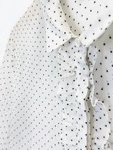 Load image into Gallery viewer, Sheer Polka Dot Long Sleeve Button Front Blouse with Ruffled Placard (orig. $235)
