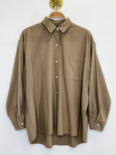 Load image into Gallery viewer, Raw Silk Relaxed Oversized Long Sleeve Button Up Shirt (orig. $395)
