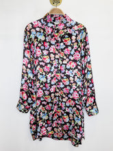 Load image into Gallery viewer, Long Sleeve Floral Stain Longline Button Up Shirt
