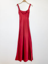 Load image into Gallery viewer, Vintage Satin Sleeveless Maxi Evening Dress
