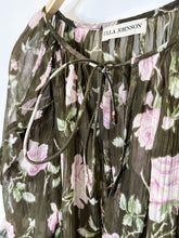 Load image into Gallery viewer, Silk Sheer Rose Print Long Sleeve Blouse
