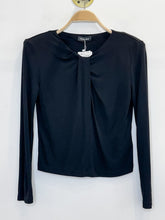 Load image into Gallery viewer, Amaya Long Sleeve Top with Twist Front + Shoulder Pads (NWT, orig. $250)
