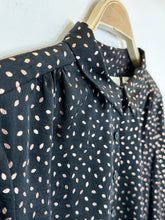 Load image into Gallery viewer, Glorio Foil Print Long Sleeve Button Up Shirt with Peplum (orig. $245)

