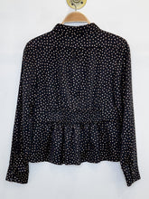Load image into Gallery viewer, Glorio Foil Print Long Sleeve Button Up Shirt with Peplum (orig. $245)
