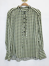 Load image into Gallery viewer, Plaid Tie Neck Long Sleeve Button Up Blouse (orig. $890)
