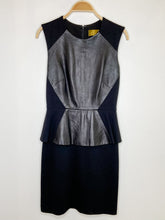 Load image into Gallery viewer, Leather Front Sleeveless Dress with Peplum
