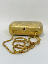 Load image into Gallery viewer, Gold Metal Evening Bag with Chain Strap
