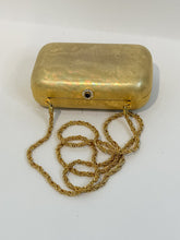 Load image into Gallery viewer, Gold Metal Evening Bag with Chain Strap

