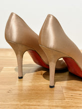 Load image into Gallery viewer, Satin Butterfly Peep Toe Stilettos
